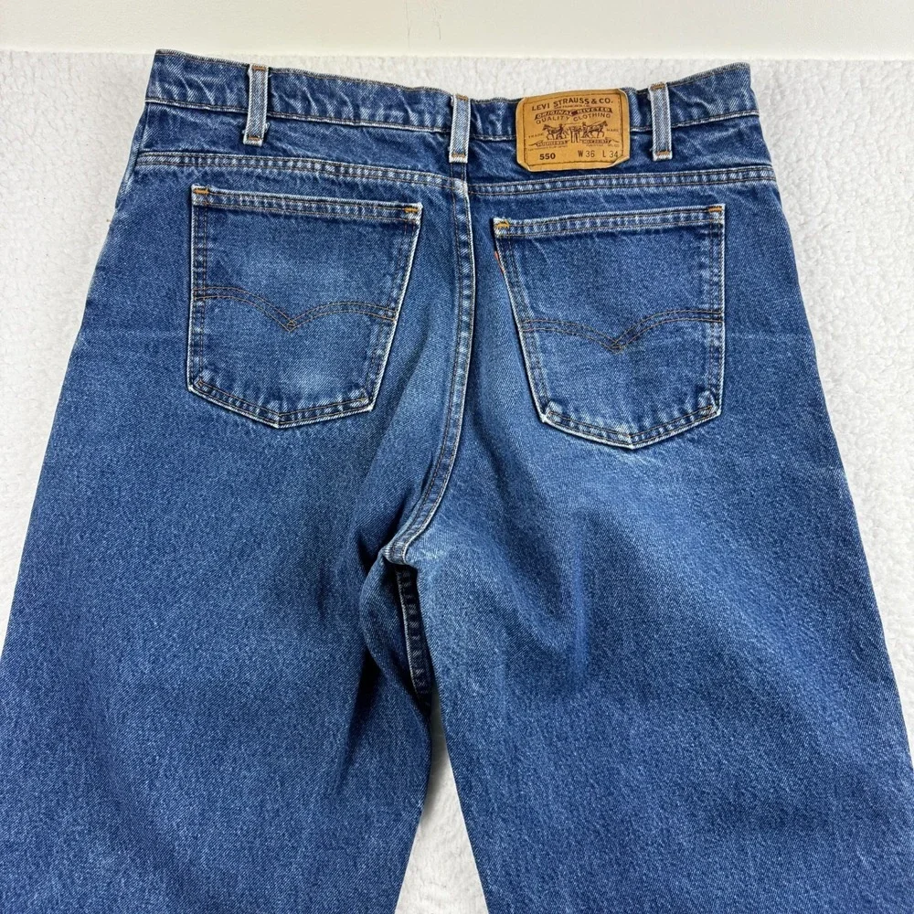 Vintage Levi's 550 Jeans Mens 36x34 Blue Denim Orange Tab USA Relaxed Fit